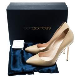 Pre Owned Sergio Rossi Beige Leather Pumps Size 39