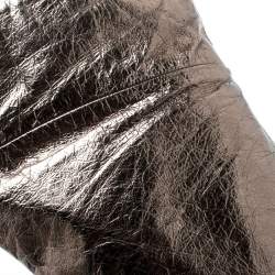 مملوكة مسبقًا حذاء بوت سيرجيو روسي طول ركبة جلد رمادي ميتالك مقاس 39