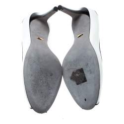 Pre Owned Sergio Rossi Monochrome Leather Peep Toe Slingback Sandals Size 38