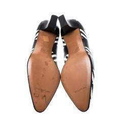 Pre Owned Sergio Rossi Monochrome Leather Pumps Size 38.5