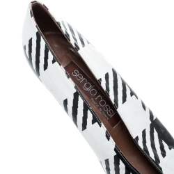 Pre Owned Sergio Rossi Monochrome Leather Pumps Size 38.5