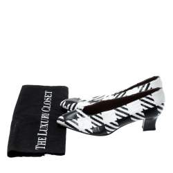 Pre Owned Sergio Rossi Monochrome Leather Pumps Size 38.5