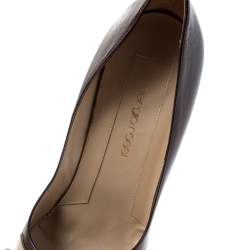 Pre Owned Sergio Rossi Brown Leather Pointed Toe Pumps Size 40