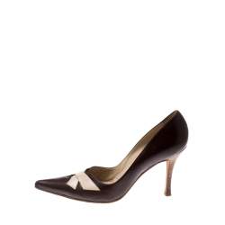 Pre Owned Sergio Rossi Brown Leather Pointed Toe Pumps Size 40