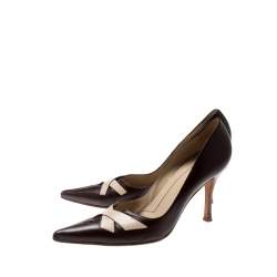 Pre Owned Sergio Rossi Brown Leather Pointed Toe Pumps Size 40