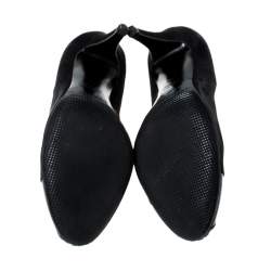 Pre Owned Sergio Rossi Black Suede And Patent Leather Cap Toe Pumps Size 35