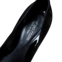 Pre Owned Sergio Rossi Black Suede And Patent Leather Cap Toe Pumps Size 35