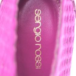 Pre Owned Sergio Rossi Purple Suede Cut Out Ankle Booties Size 41