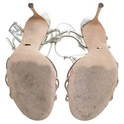 Pre Owned صندل سيرجيو روسي سيور فضي ميتاليك مقاس 40