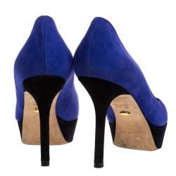 Sergio Rossi Purple Suede Cachet Platform Pumps Size 36