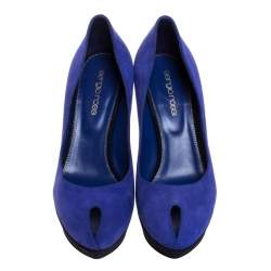 Sergio Rossi Purple Suede Cachet Platform Pumps Size 36