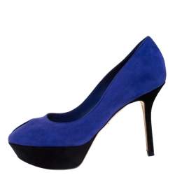 Sergio Rossi Purple Suede Cachet Platform Pumps Size 36