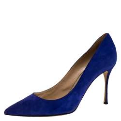 Pre Owned Sergio Rossi Purple Suede Pointed Toe Pumps Size 41