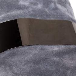 Pre Owned بوت كاحل سيرجيو روسي سوار معدن سويدي رمادي مقاس 41