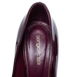 Sergio Rossi Burgundy Patent Leather Platform Pumps Size 39