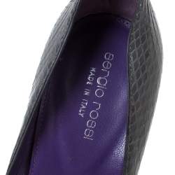 Sergio Rossi Grey Python Leather Pointed Toe Pumps Size 38