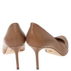 Pre Owned Sergio Rossi Beige Leather Pumps Size 40