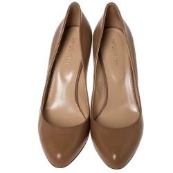Pre Owned Sergio Rossi Beige Leather Pumps Size 40