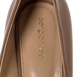 Pre Owned Sergio Rossi Beige Leather Pumps Size 40