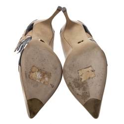 مملوكة مسبقًا حذاء كعب عالي جيانفيتو روسي جلد متعدد الألوان مقدمة مدب بة مقاس 38