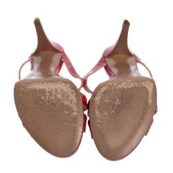 Pre Owned صندل سلايد سيرجيو روسي جلد لامع أحمر مقاس 38.5