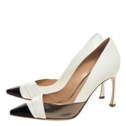 Pre Owned Sergio Rossi Tri Color Leather Pleated Cap Toe Pumps Size 35.5