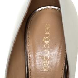 Pre Owned Sergio Rossi Tri Color Leather Pleated Cap Toe Pumps Size 35.5