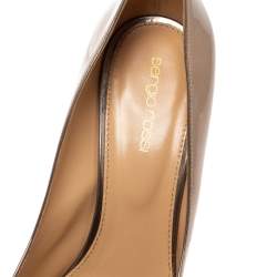 Pre Owned Sergio Rossi Metallic Bronze Leather Pointed Toe Pumps Size 39