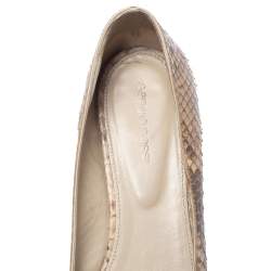 Pre Owned Sergio Rossi Python Leather Open Toe Ballet Flats Size 40