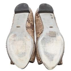 Pre Owned Sergio Rossi Python Leather Open Toe Ballet Flats Size 40