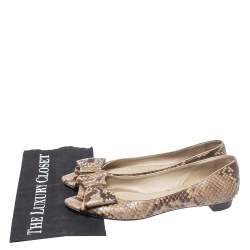 Pre Owned Sergio Rossi Python Leather Open Toe Ballet Flats Size 40