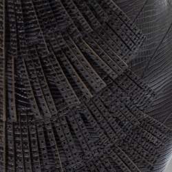 Pre Owned Sergio Rossi Black Lizard Embossed Leather Fringe Boots Size 38.5