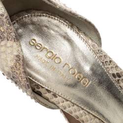 Pre Owned Sergio Rossi Beige Python Platform Sandals Size 39.5