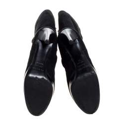 Pre Owned Sergio Rossi Black Suede Knee High Boots Size 38