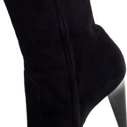 Pre Owned Sergio Rossi Black Suede Knee High Boots Size 38
