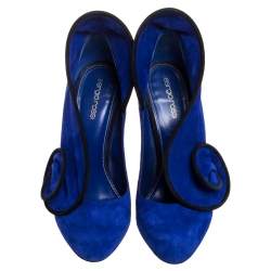 Pre Owned Sergio Rossi Blue Suede Twirl Pumps Size 39