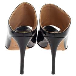 مملوكة مسبقًا صندل مول سيرجيو روسى جلد لامع أسود مقاس 37.5