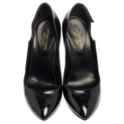Pre Owned Sergio Rossi Black Patent Leather Pumps Size 38