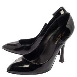 Pre Owned Sergio Rossi Black Patent Leather Pumps Size 38