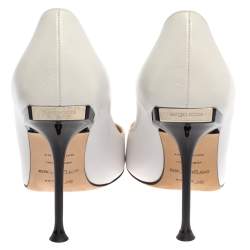 Pre Owned Sergio Rossi White Leather Pumps Size 36