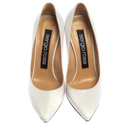 Pre Owned Sergio Rossi White Leather Pumps Size 36
