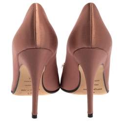 مملوكة مسبقًا حذاء كعب عالي سيرجيو روسي مزخرف كريستال ساتان وردي مقاس 36