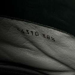 Pre Owned Sergio Rossi Green Leather Mid Calf Platform Boots Size 38.5