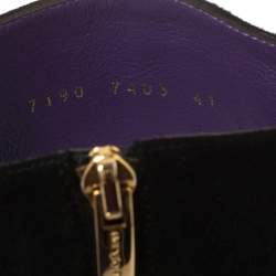 Pre Owned Sergio Rossi Black Suede Platform Ankle Boots Size 41