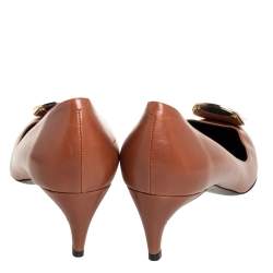 Pre Owned  Roger Vivier Tan Leather Pointed Toe Pumps Size 40