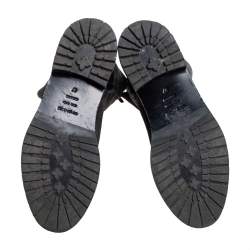 Pre Owned Sergio Rossi Black Suede And Leather Knee Length Boots Size 37