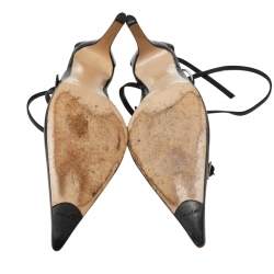 Pre Owned Sergio Rossi Black Leather Strappy Sandals Size 38