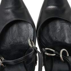 Pre Owned Sergio Rossi Black Leather Strappy Sandals Size 38