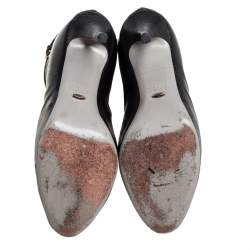 Pre Owned Sergio Rossi Black Lizard Embossed Leather Lace Up  Boots Size 38