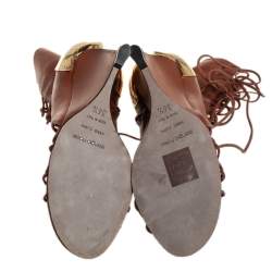 مملوكة مسبقًا صندل سيرجيو روسي غلادياتور جلد بني مقاس 36.5